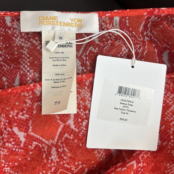 Diane Von Furstenberg Serena Dress Silk Python Print Kaftan Beach Cover Up M NWT - Picture 3 of 8